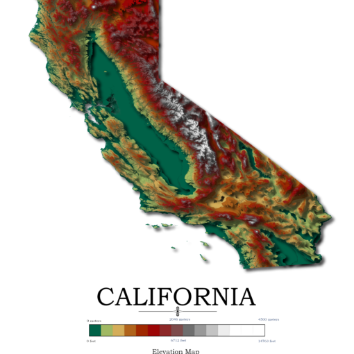 California Elevation Map