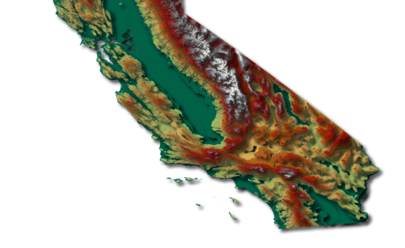 California Elevation Map