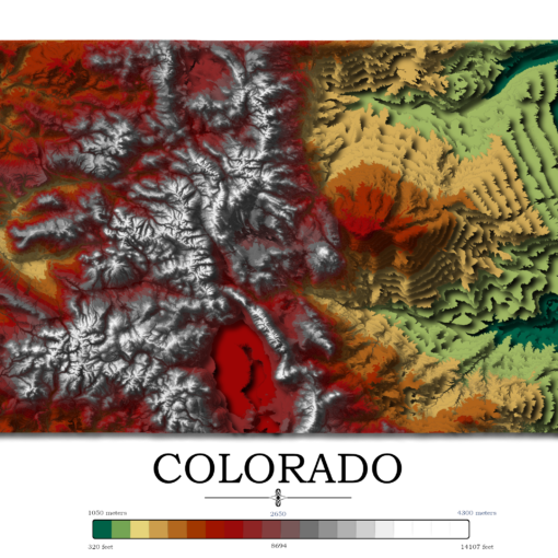 Colorado elevation map