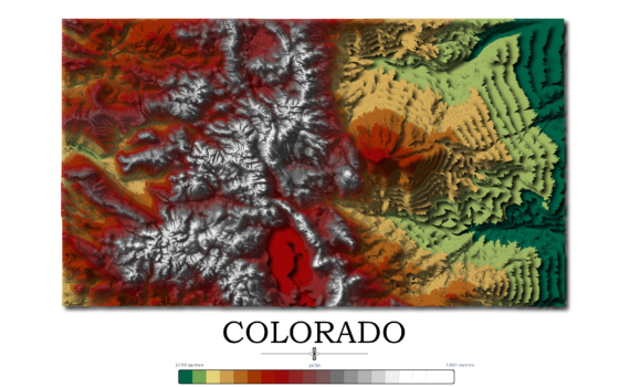 Colorado elevation map