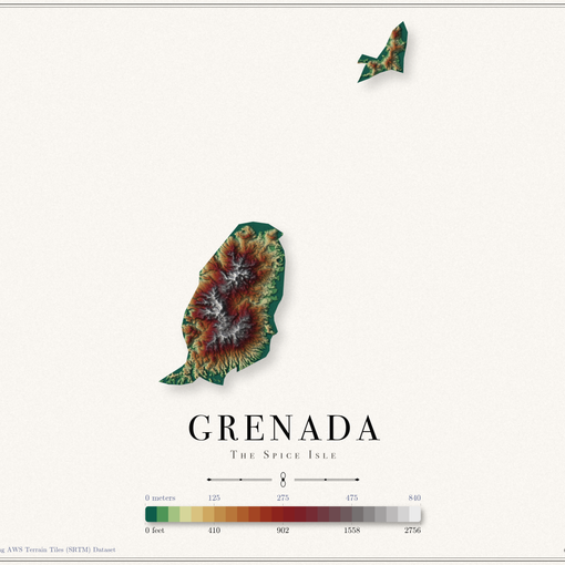 Grenada Elevation Map