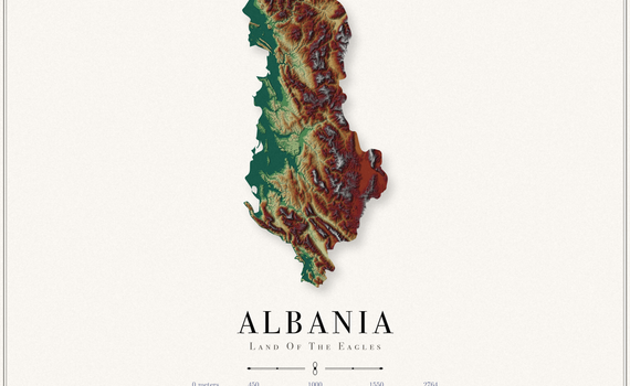 Albania Elevation Map