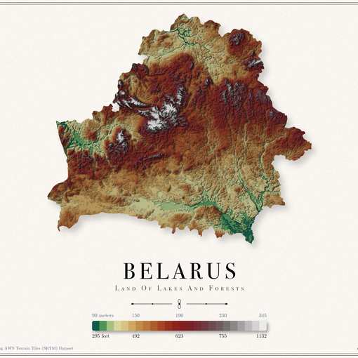 Belarus Elevation Map