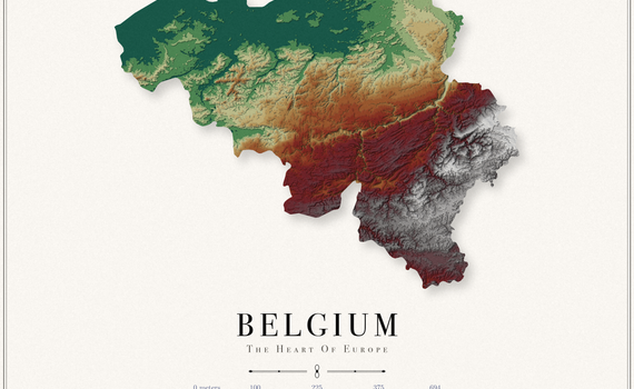 Belgium Elevation Map