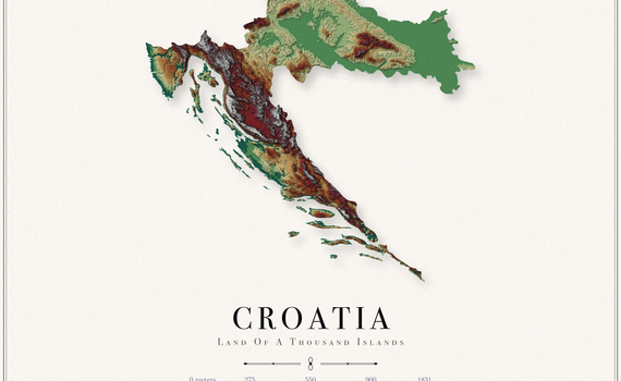 Croatia Elevation Map